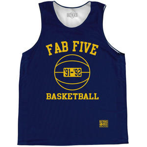 Michigan Fab Five Basketball Practice Singlet Jersey - Navy Michigan Fab Five Basketball Practice Singlet Jersey - Navy
