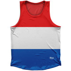 Luxembourg Country Flag Sport Tank Top Made In USA - Blue White Red Luxembourg Country Flag Sport Tank Top Made In USA - Blue White Red