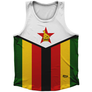 Zimbabwe Flag Sport Tank Top Made In USA - White Zimbabwe Flag Sport Tank Top Made In USA - White
