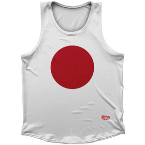 Japan Country Flag Sport Tank Top Made In USA - Red White
