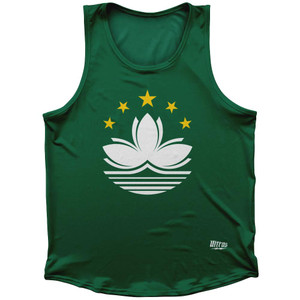 Macau Country Flag Sport Tank Top Made In USA - Dark Green Macau Country Flag Sport Tank Top Made In USA - Dark Green
