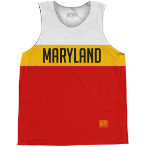 Maryland Finish Line State Flag Basketball Singlets - Yellow White Maryland Finish Line State Flag Basketball Singlets - Yellow White