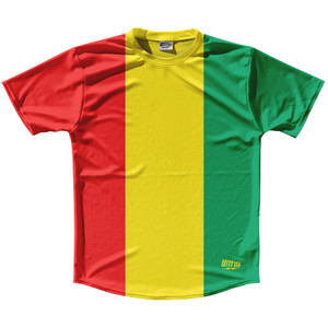 Guinea Country Flag Running Shirt Track Cross Country Performance Top Made In USA - Red Yellow Guinea Country Flag Running Shirt Track Cross Country Performance Top Made In USA - Red Yellow