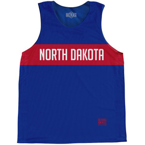 North Dakota Finish Line State Flag Basketball Singlets - Blue North Dakota Finish Line State Flag Basketball Singlets - Blue