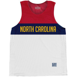 North Carolina Finish Line State Flag Basketball Singlets - Blue White North Carolina Finish Line State Flag Basketball Singlets - Blue White