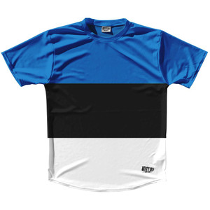 Estonia Country Flag Running Shirt Track Cross Country Performance Top Made In USA - Red White Estonia Country Flag Running Shirt Track Cross Country Performance Top Made In USA - Red White
