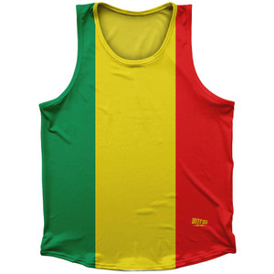 Mali Country Flag Sport Tank Top Made In USA - Green Red Mali Country Flag Sport Tank Top Made In USA - Green Red