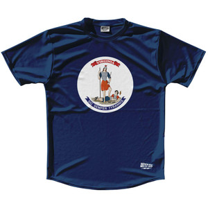 Ultras Virginia State Flag Running Cross Country Track Shirt Made In USA - Blue Ultras Virginia State Flag Running Cross Country Track Shirt Made In USA - Blue