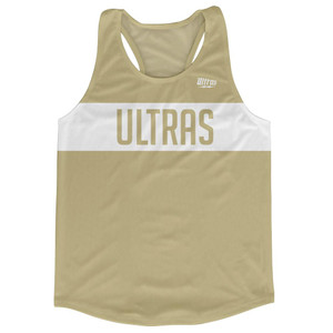 Ultras Vegas Gold And White Finish Line Running Tank Top Racerback Track and Cross Country Singlet Jersey Made In USA - Vegas Gold And White Ultras Vegas Gold And White Finish Line Running Tank Top Racerback Track and Cross Country Singlet Jersey Made In USA - Vegas Gold And White