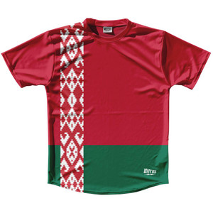 Belarus Country Flag Running Shirt Track Cross Country Performance Top Made In USA - Red Green Belarus Country Flag Running Shirt Track Cross Country Performance Top Made In USA - Red Green