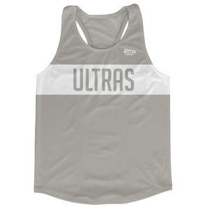 Ultras Medium Grey And White Finish Line Running Tank Top Racerback Track and Cross Country Singlet Jersey Made In USA - White & Medium Grey Ultras Medium Grey And White Finish Line Running Tank Top Racerback Track and Cross Country Singlet Jersey Made In USA - White & Medium Grey