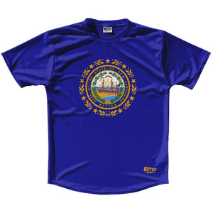 Ultras New Hampshire State Flag Running Cross Country Track Shirt Made In USA - Blue Ultras New Hampshire State Flag Running Cross Country Track Shirt Made In USA - Blue