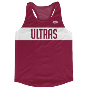 Ultras Maroon Red And White Finish Line Running Tank Top Racerback Track and Cross Country Singlet Jersey Made In USA - White & Maroon Red Ultras Maroon Red And White Finish Line Running Tank Top Racerback Track and Cross Country Singlet Jersey Made In USA - White & Maroon Red