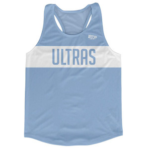 Ultras Carolina Blue And White Finish Line Running Tank Top Racerback Track and Cross Country Singlet Jersey Made In USA - White & Carolina Blue Ultras Carolina Blue And White Finish Line Running Tank Top Racerback Track and Cross Country Singlet Jersey Made In USA - White & Carolina Blue