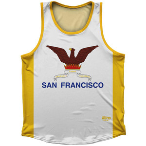 San Francisco Flag Sport Tank Top Made In USA - Yellow San Francisco Flag Sport Tank Top Made In USA - Yellow