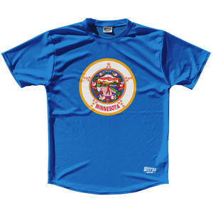 Ultras Minnesota State Flag Running Cross Country Track Shirt Made In USA - Blue Ultras Minnesota State Flag Running Cross Country Track Shirt Made In USA - Blue