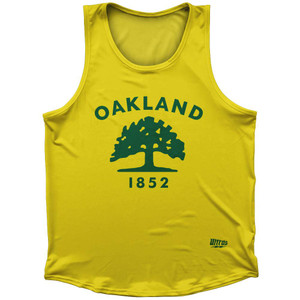 Oakland Flag Sport Tank Top Made In USA - Yellow Oakland Flag Sport Tank Top Made In USA - Yellow