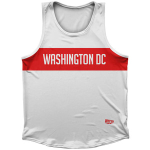 Washington DC Finish Line Sport Tank Top Made In USA - White Washington DC Finish Line Sport Tank Top Made In USA - White
