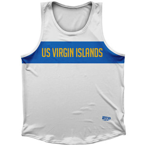 U.S. Virgin Islands Country Finish Line Sport Tank Top Made In USA - White