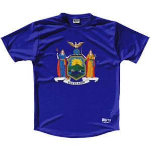 Ultras New York State Flag Running Cross Country Track Shirt Made In USA - Blue Ultras New York State Flag Running Cross Country Track Shirt Made In USA - Blue