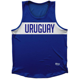 Uruguay Country Finish Line Sport Tank Top Made In USA - Blue