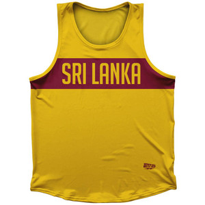Sri Lanka Country Finish Line Sport Tank Top Made In USA - Yellow Sri Lanka Country Finish Line Sport Tank Top Made In USA - Yellow