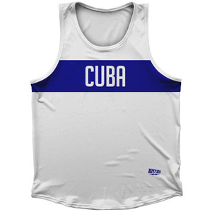 Cuba Country Finish Line Sport Tank Top Made In USA - White Cuba Country Finish Line Sport Tank Top Made In USA - White