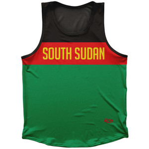 South Sudan Country Finish Line Sport Tank Top Made In USA - Red Green South Sudan Country Finish Line Sport Tank Top Made In USA - Red Green