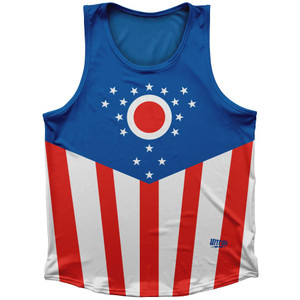 Ohio State Flag Sport Tank Top Made In USA-Blue