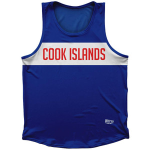 Cook Islands Country Finish Line Sport Tank Top Made In USA-Blue