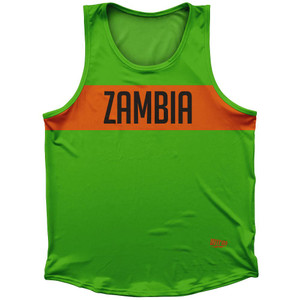 Zambia Country Finish Line Sport Tank Top Made In USA-Green Zambia Country Finish Line Sport Tank Top Made In USA-Green