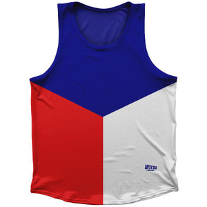 Czech Republic Country Flag Sport Tank Top Made In USA - White Blue Red Czech Republic Country Flag Sport Tank Top Made In USA - White Blue Red