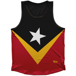 Timor - Leste Country Flag Sport Tank Top Made In USA - Red Yellow Timor - Leste Country Flag Sport Tank Top Made In USA - Red Yellow
