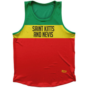 Saint Kitts and Nevis Country Finish Line Sport Tank Top Made In USA - Red Green Saint Kitts and Nevis Country Finish Line Sport Tank Top Made In USA - Red Green
