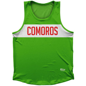 Comoros Country Finish Line Sport Tank Top Made In USA - Light Green