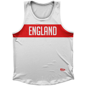 England Country Finish Line Sport Tank Top Made In USA - White England Country Finish Line Sport Tank Top Made In USA - White