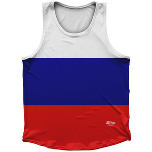 Russia Country Flag Sport Tank Top Made In USA - Blue Red White Russia Country Flag Sport Tank Top Made In USA - Blue Red White