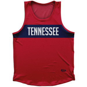 Tennessee Finish Line State Flag Sport Tank Top Made In USA - Red Tennessee Finish Line State Flag Sport Tank Top Made In USA - Red