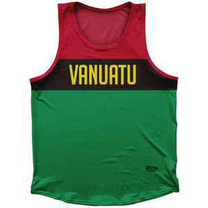 Vanuatu Country Finish Line Sport Tank Top Made In USA-Red Green
