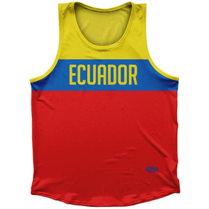 Ecuador Country Finish Line Sport Tank Top Made In USA - Yellow Red Ecuador Country Finish Line Sport Tank Top Made In USA - Yellow Red