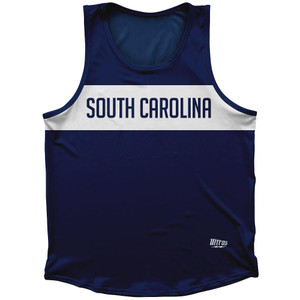 South Carolina Finish Line State Flag Sport Tank Top Made In USA - Navy South Carolina Finish Line State Flag Sport Tank Top Made In USA - Navy