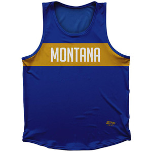 Montana Finish Line State Flag Sport Tank Top Made In USA - Blue Montana Finish Line State Flag Sport Tank Top Made In USA - Blue
