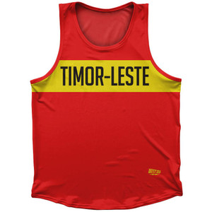 Timor-Leste Country Finish Line Sport Tank Top Made In USA-Red