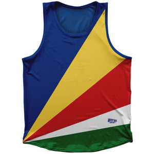 Seychelles Country Flag Sport Tank Top Made In USA-Red Blue Green Seychelles Country Flag Sport Tank Top Made In USA-Red Blue Green