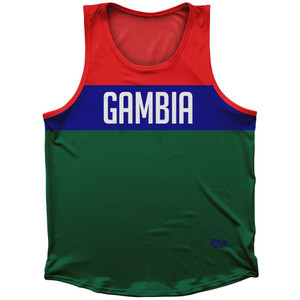 Gambia Country Finish Line Sport Tank Top Made In USA - Red Green Gambia Country Finish Line Sport Tank Top Made In USA - Red Green