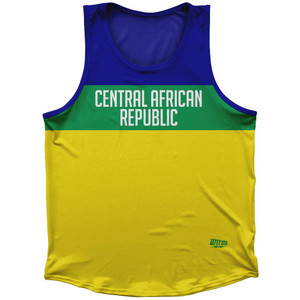 Central African Republic Country Finish Line Sport Tank Top Made In USA - Blue