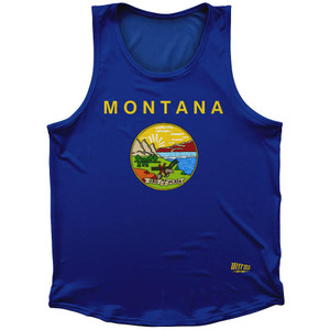 Montana State Flag Sport Tank Top Made In USA - Royal Blue Montana State Flag Sport Tank Top Made In USA - Royal Blue