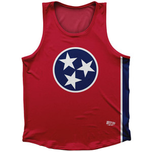 Tennessee State Flag Sport Tank Top Made In USA - Red Tennessee State Flag Sport Tank Top Made In USA - Red