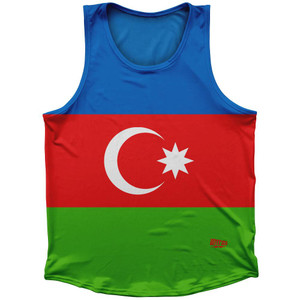Azerbaijan Country Flag Sport Tank Top Made In USA-Blue Green Azerbaijan Country Flag Sport Tank Top Made In USA-Blue Green