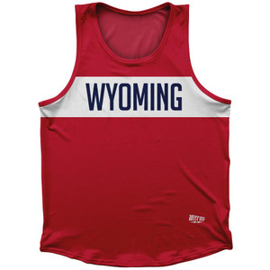 Wyoming Finish Line State Flag Sport Tank Top Made In USA - Red Wyoming Finish Line State Flag Sport Tank Top Made In USA - Red